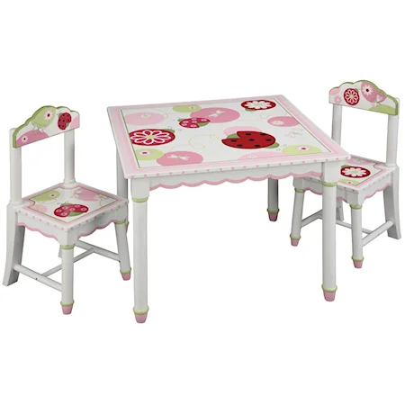 3 Piece Table and Chair Set with Bug Designs